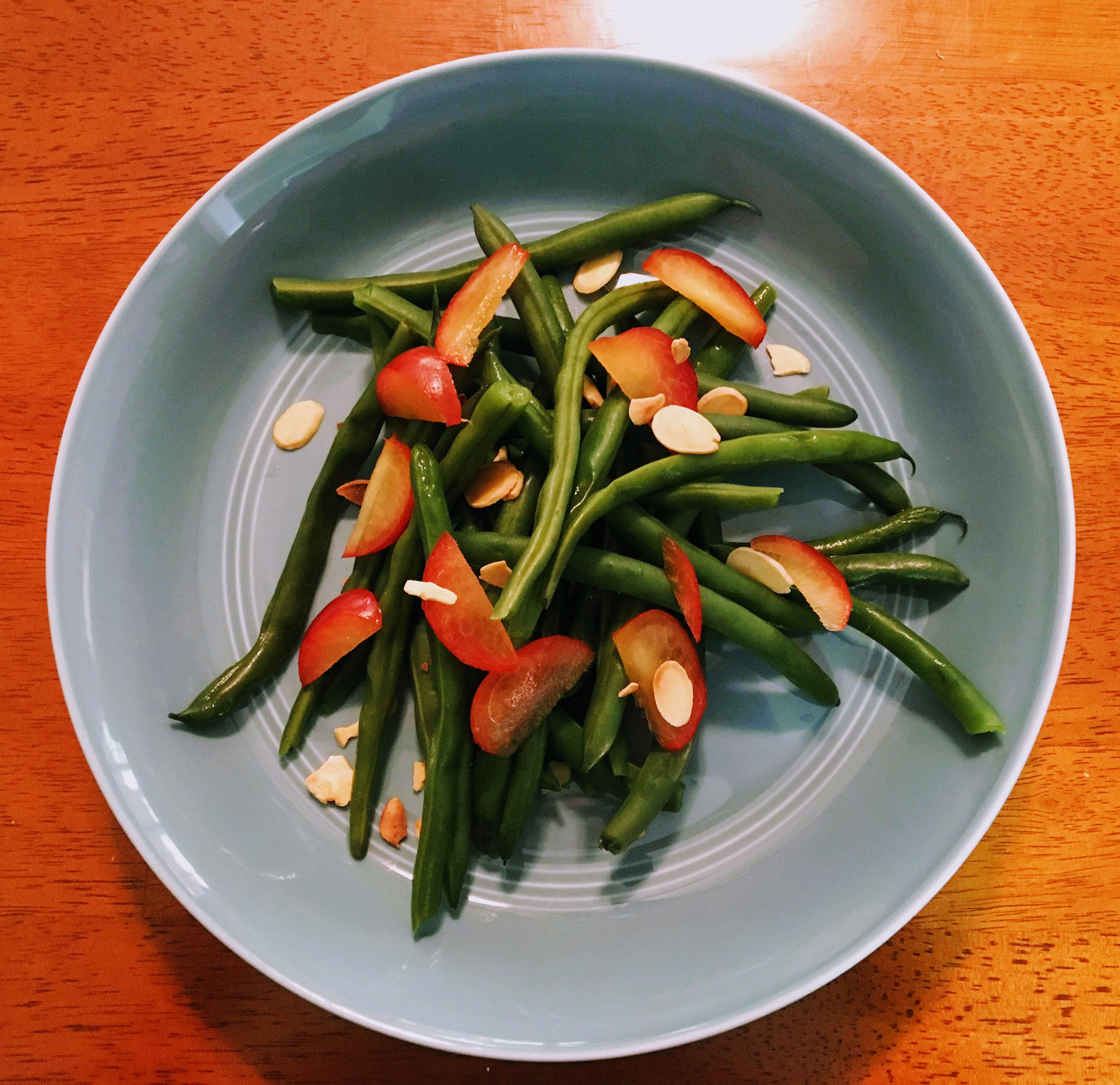Green Beans, Cherry Plums, & Toasted Almonds